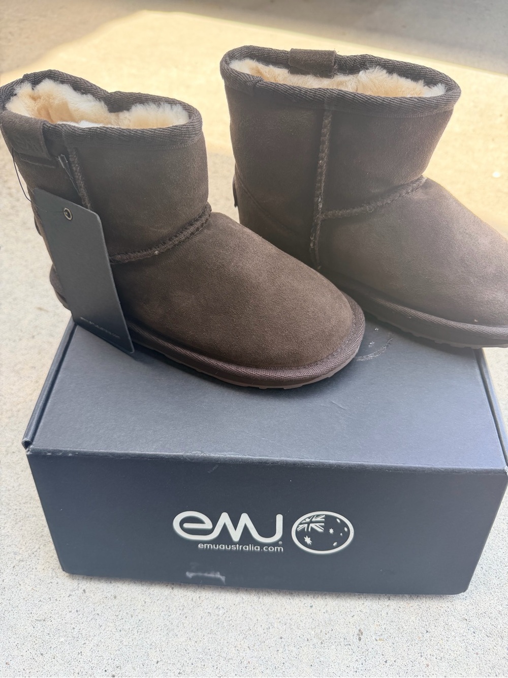 EMU Australia Brown Cozy Sheepskin Booties